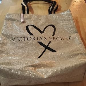 COPY - Nwt Victoria's secret gold and black tote bag